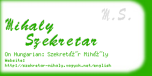 mihaly szekretar business card